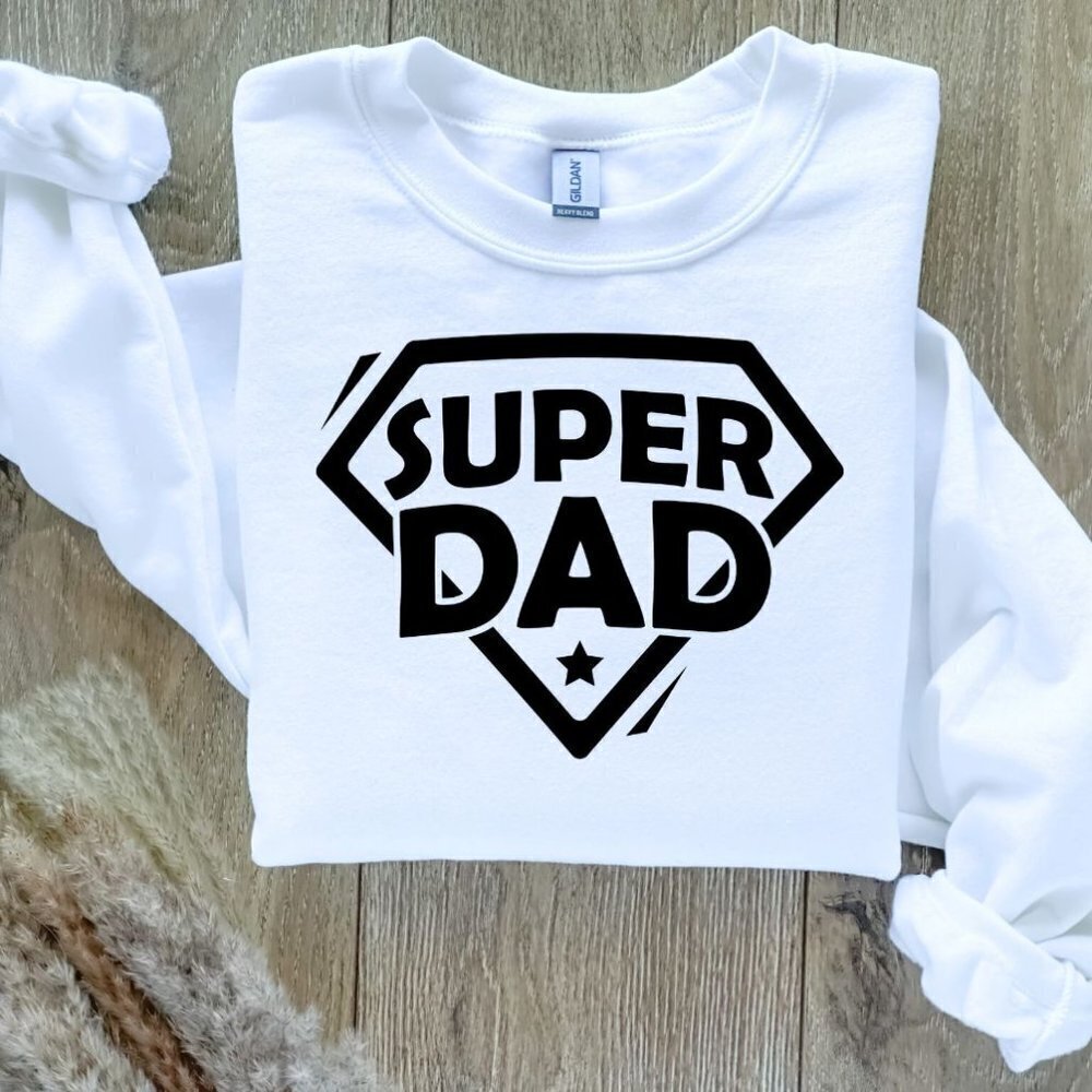 Super Dad Custom Sweatshirt Sweater Handcrafted